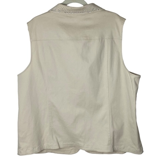 QUACKER FACTORY TAN  RHINESTONE SLEEVELESS VEST NWT 1X - Picture 5 of 8